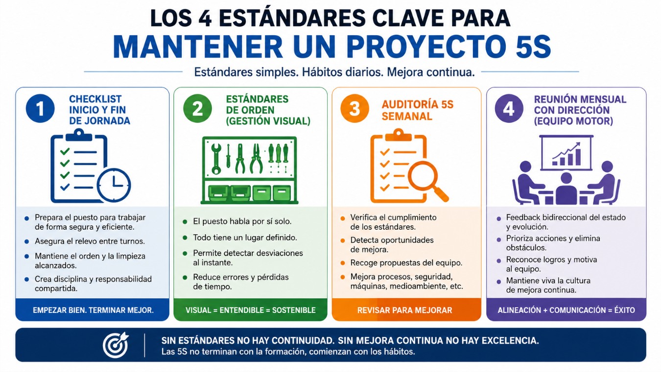 los 4 estandares clave para proyecto 5s